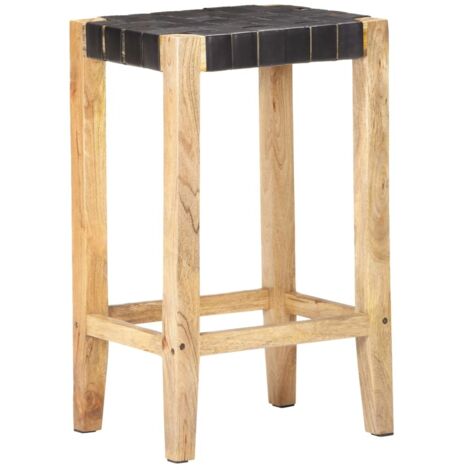 Lot de 2 Tabourets de bar,Chaise de bar noir cuir véritable 75 cm CFW694147