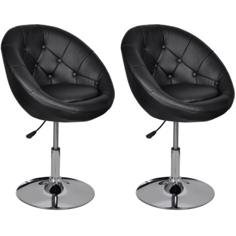 Lot de 2 Tabourets de bar，Chaise de bar noir similicuir CFW779879