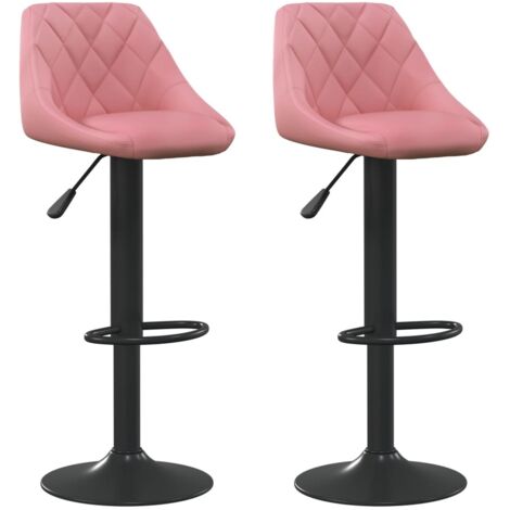 Lot de 2 Tabourets de bar,Chaise de bar rose velours CFW485809