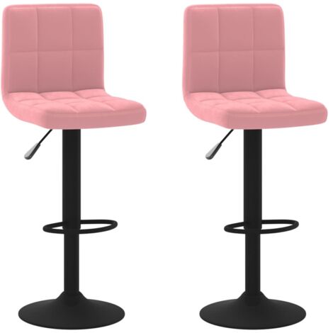 Lot de 2 Tabourets de bar,Chaise de bar rose velours CFW510630