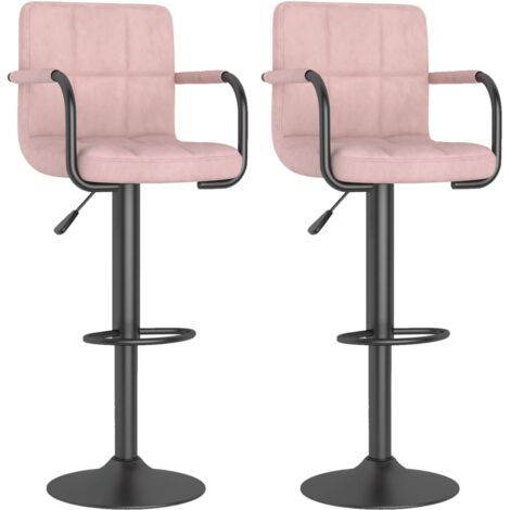 Lot de 2 Tabourets de bar,Chaise de bar rose velours CFW637067