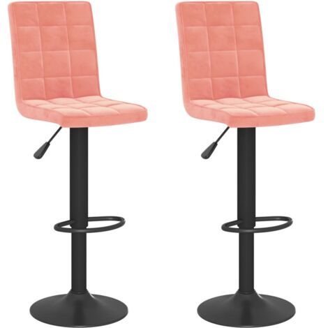 Lot de 2 Tabourets de bar,Chaise de bar rose velours CFW740225