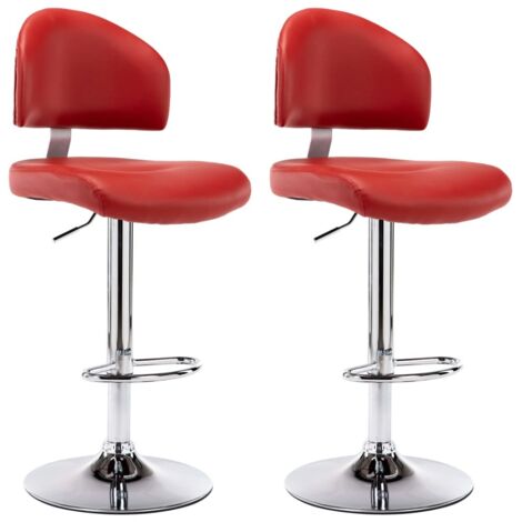 Lot de 2 Tabourets de bar,Chaise de bar rouge bordeaux similicuir CFW585491