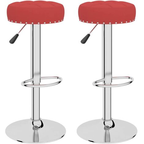 Lot de 2 Tabourets de bar,Chaise de bar rouge bordeaux tissu CFW290662