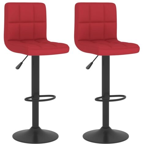Lot de 2 Tabourets de bar,Chaise de bar rouge bordeaux tissu CFW812741