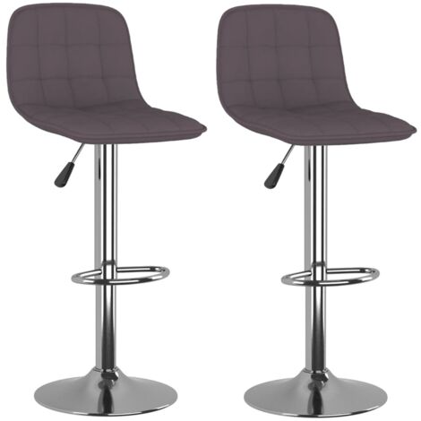 Lot de 2 Tabourets de bar，Chaise de bar taupe tissu CFW413123