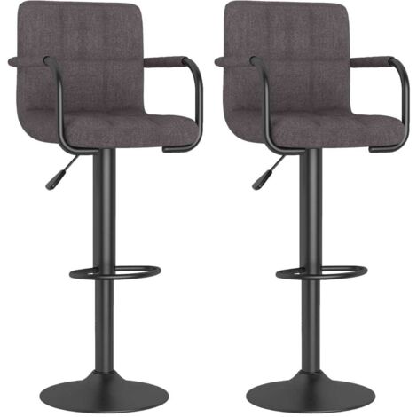 Lot de 2 Tabourets de bar，Chaise de bar taupe tissu CFW890423