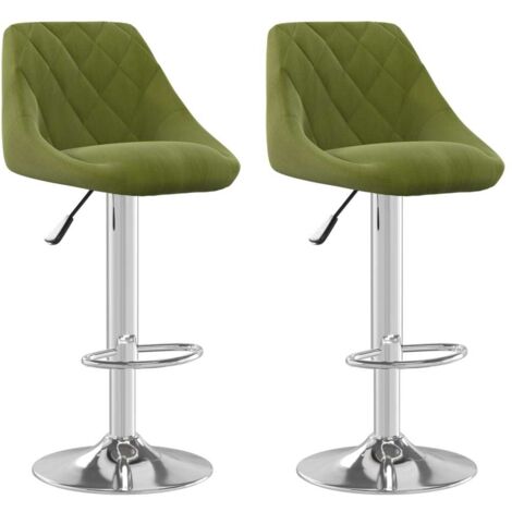 Lot de 2 Tabourets de bar,Chaise de bar vert clair velours CFW951985