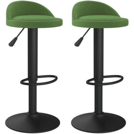 Lot de 2 Tabourets de bar，Chaise de bar vert foncé velours CFW293017