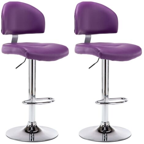 Lot de 2 Tabourets de bar，Chaise de bar violet similicuir CFW295782