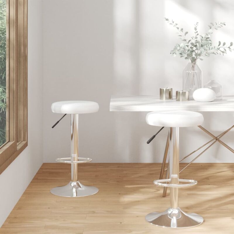 Design In - Lot de 2 Tabourets de bar,Chaise de Bar,Tabouret Haut Blanc Similicuir CFW67794