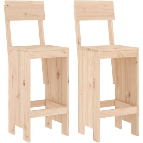 Lot de 2 Tabourets de bar，Chaise haute，Tabouret Haut 40x48,5x115,5 cm bois massif de pin CFW49744