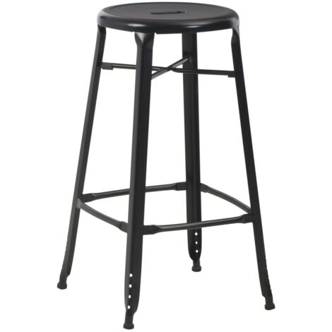 Lot de 2 Tabourets de bar，Chaise haute，Tabouret Haut noir acier CFW49952