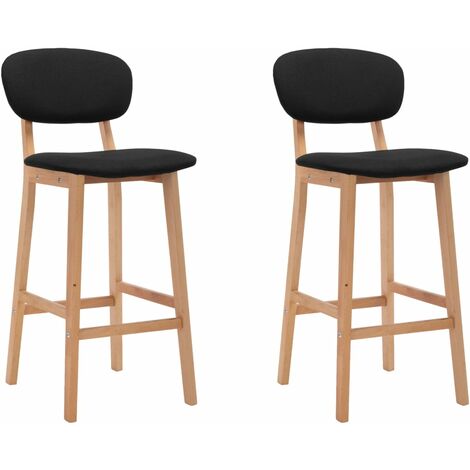Lot de 2 Tabourets de bar,Chaises hautes de bar Noir Tissu -13358