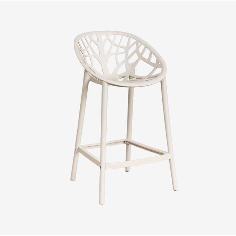 Sklum - Lot de 2 tabourets de jardin hauts en polypropylène Ores Tapioca Beige ↑65 cm