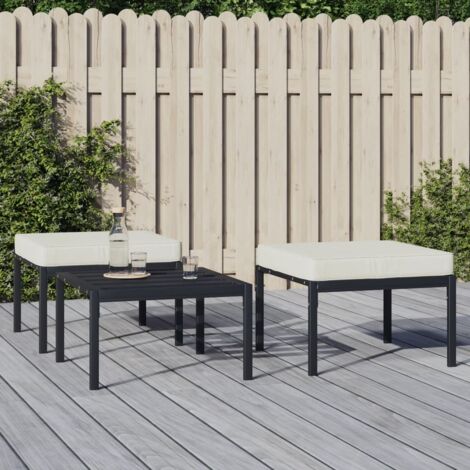 Lot de 2 Tabourets de jardin Tabourets Chaises bas,Sièges de terrasse sable 60x60x35 cm acier -QS85367