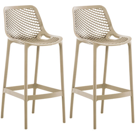 Lot de 2 Tabourets d'extérieur Air pour bar en plastique avec Repose-pieds Boue