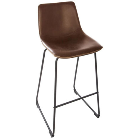 Lot de 2 tabourets en Métal coloris marron - longueur 104,50 x profondeur 50 x hauteur 49 cm -PEGANE-