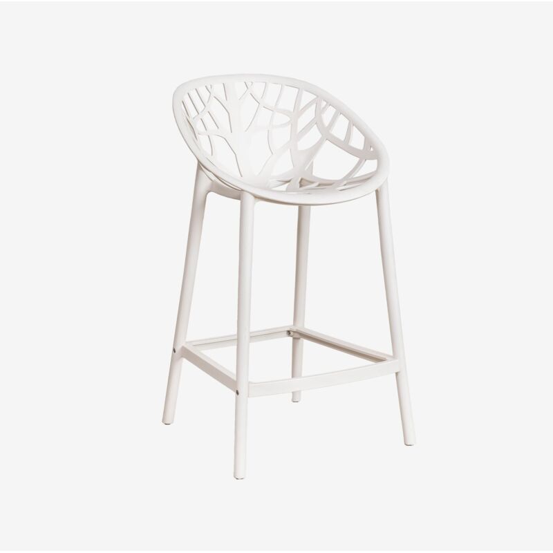 Sklum - Pack de 2 tabourets hauts Ores Blanc Gardenia ↑65 cm
