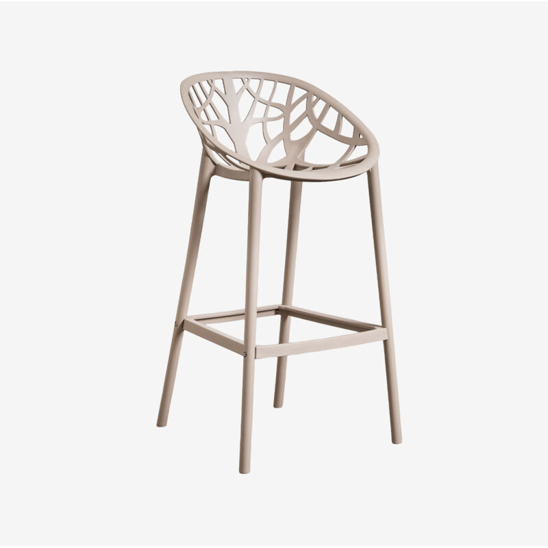Sklum - Lot de 2 tabourets hauts Ores en polypropylène Moka Brown ↑75 cm