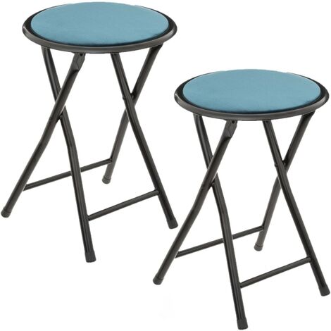 Lot de 2 tabourets pliants en velours