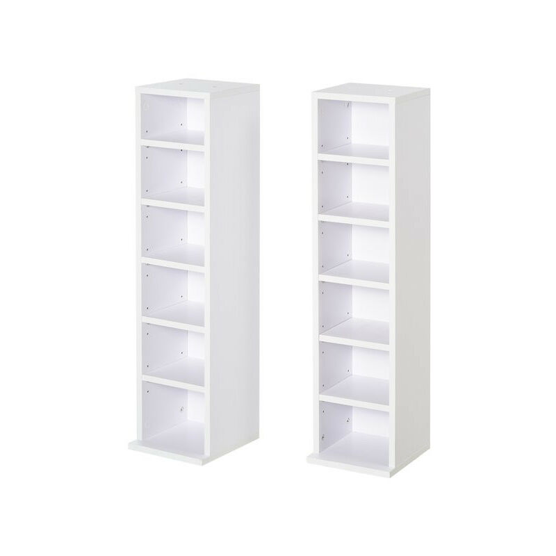 MH - Lot de 2 étagères colonnes rhodes blanches