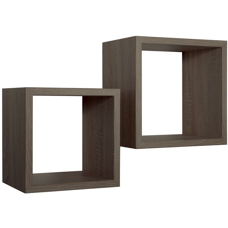 Ahd Amazing Home Design - tagères à mur lot de 2 cubes noyer mod. q-bis maxi