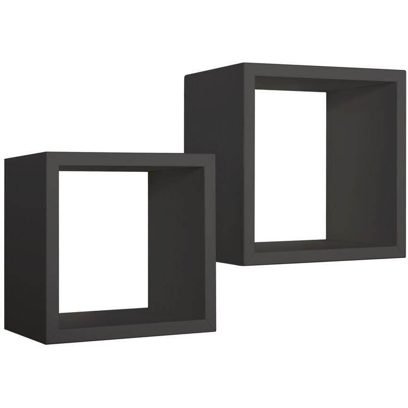 Tagères à mur lot de 2 cubes noir mod. q-bis maxi