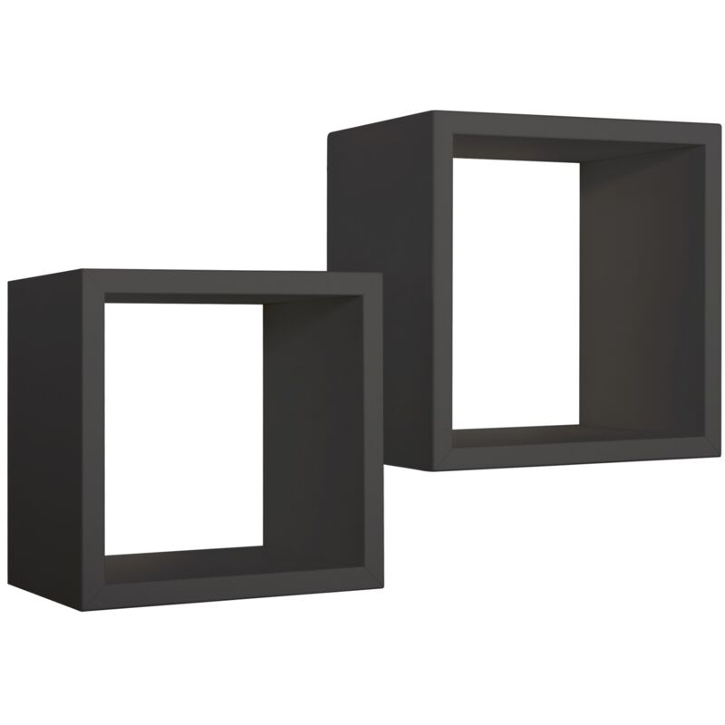 Ahd Amazing Home Design - tagères à mur lot de 2 cubes noir mod. q-bis maxi Ahd Amazing Home Design - tagères à mur lot de 2 cubes noir mod. q-bis maxi