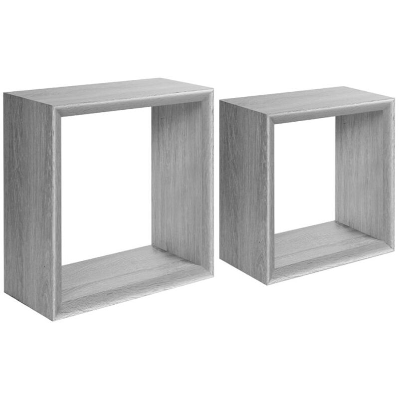 Ahd Amazing Home Design - tagères carrées à mur lot de 2 cubes modulaires mod. ginevra chêne impérial
