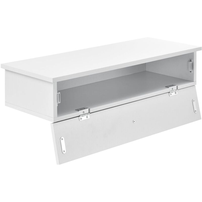 Lot de 2 étagères murales meuble de rangement 60 cm blanc