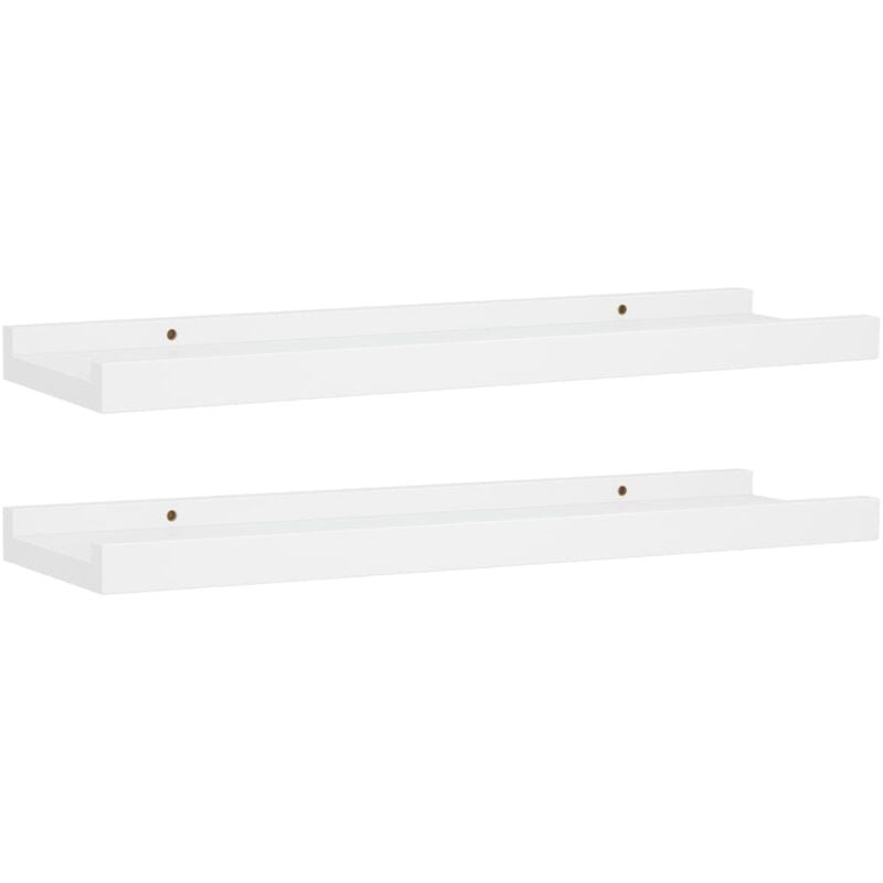 Maison Chic - Lot de 2 Étagères à rebord pour cadre photo Meuble Étagère - Blanc 40x9x3 cm mdf