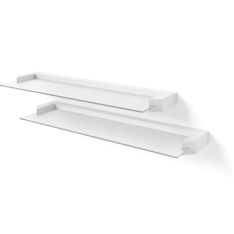 Bim Furniture - Lot de 2 étagères suspendues auris 60 cm blanc / verre satiné