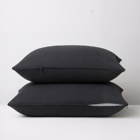 Lot de 2 Taies d'oreiller 2 en 1 - Alèse absorbante intégrée - Coloris Carbone - 50/70 - DODO