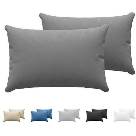 Lot de 2 taies d'oreiller 30 x 50 cm – Coton jersey 150 – Hypoallergénique – Lavable en machine – Couleur anthracite