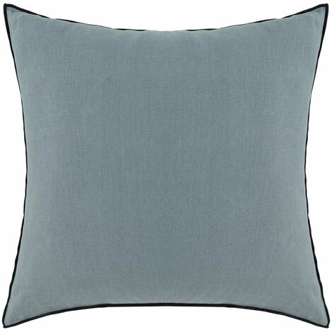 Lot de 2 taies d'oreiller 65x65 cm MADURA - Vert de gris et bourdon noir - CARLINA