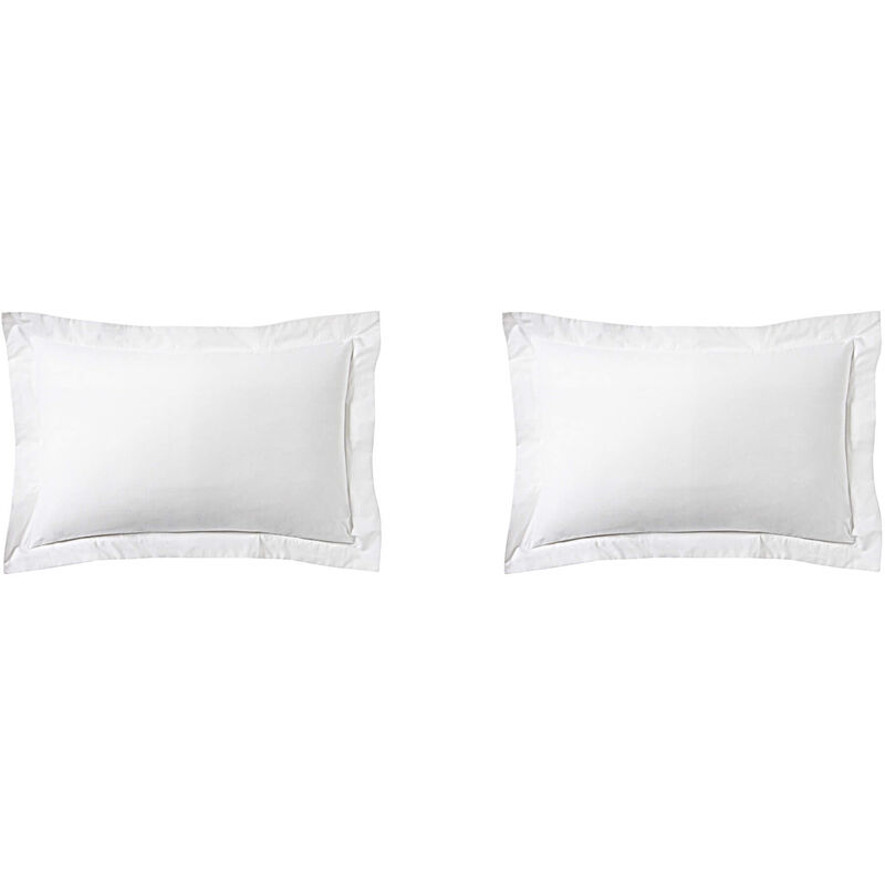 Terre De Nuit - Lot de 2 taies d'oreiller blanc 100% lin 50x70 cm