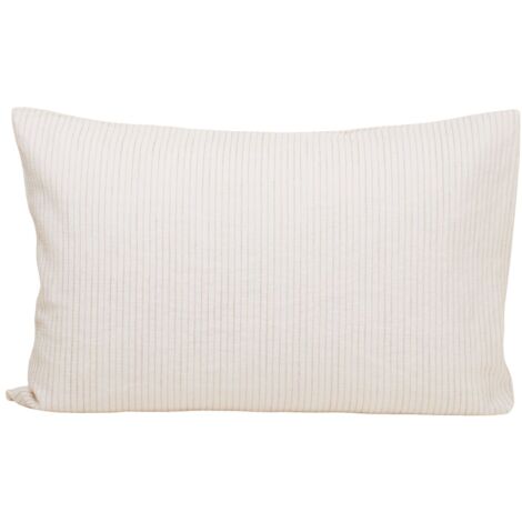Lot de 2 taies d'oreiller en Coton lin et fines rayures naturelles, 50x75 cm ELIE