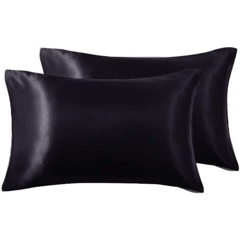 Lot de 2 taies d'oreiller en satin pour cheveux et peau, avec fermeture à enveloppe