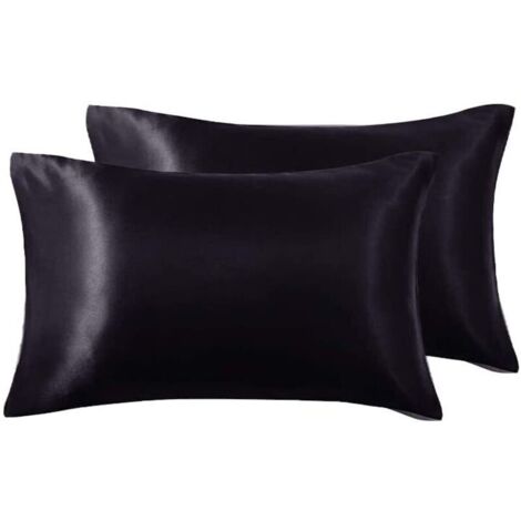 Lot de 2 taies d'oreiller en satin pour cheveux et peau, avec fermeture à enveloppe
