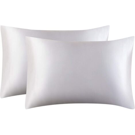 Lot de 2 taies d'oreiller en satin pour cheveux et peau, avec fermeture à enveloppe (taille standard : 50,8 x 66 cm)
