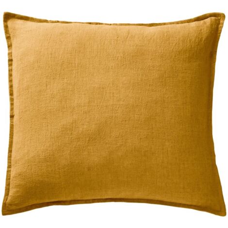 Lot de 2 taies d'oreiller "Soline" 60 x 60 cm & 50 x 70 cm "Lin lavé" - Couleur: Soline Miel - Taille de taie d'oreiller: 60 x 60 cm