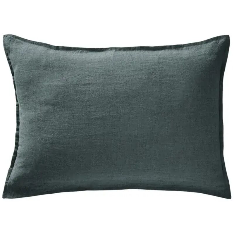Meubletmoi - Lot de 2 taies d'oreillers 50 x 70 cm en lin lavé bleu - luisa