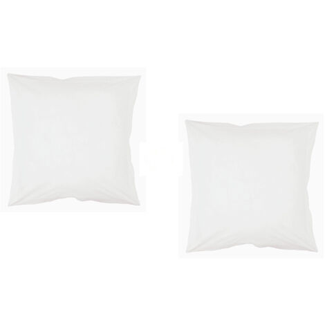 Lot de 2 taies d'oreillers blanches 63x63