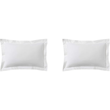 Lot de 2 taies d'oreillers percale blanc 50x70