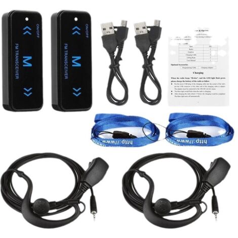 Lot de 2 talkies-walkies portables pour adultes, radios bidirectionnelles, mini talkies-walkies de restaurant, 0,5 W, UHF 400-480 MHz-AquaForge