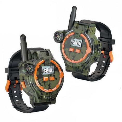 Lot de 2 talkies-walkies rechargeables adaptés aux enfants, radio bidirectionnelle avec lampe torche et boussole, portée de 100 mètres-AquaForge