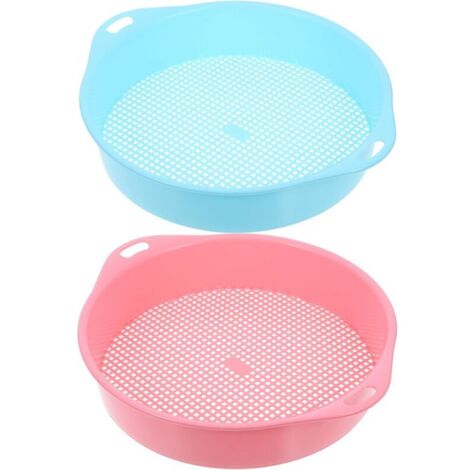 Lot de 2 Tamis à Terre en Plastique 3 MM Tamis Multifonction pour Jardinage Filtration de Terre et Pierres Passoire Manuelle pour Plantation Outil de Tamisage pour Bleu