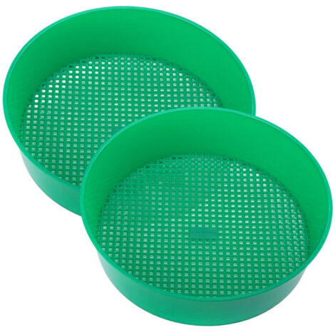 Lot de 2 tamis de jardin en plastique pour jardin, pierre, sable, sol, semis, treillis, outils de jardinage, jardinage, plantes