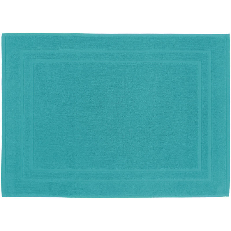 Le Linge De Jules - Tapis de Bain 50 x 70 cm - 100% Coton - 700 gr/m2 - Bleu turquoise